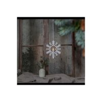 Schneeflocke aus Metall -Ø 24- mit einer LED Wachkerze