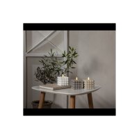 LED-Wachskerze Flamme Dot Weiß – Bubble-Design, 9,5?cm, Timer & warmweißes Licht