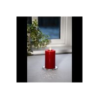 LED-Wachskerze mit natrurgetreuer Flamme in rot 17cm