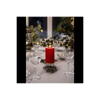 LED-Wachskerze mit natrurgetreuer Flamme in rot 17cm