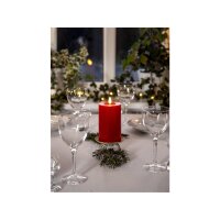 LED-Stumpenkerze Flamme Flow Rot – 15?cm mit flüssigem Wachseffekt & Timer