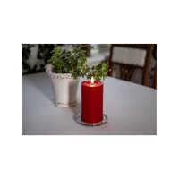 LED-Stumpenkerze Flamme Flow Rot – 15?cm mit flüssigem Wachseffekt & Timer