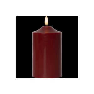 LED STUMPENKERZE FLAMME Rot 15cm