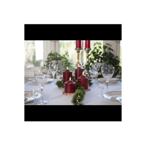 LED STUMPENKERZE FLAMME Rot 15cm