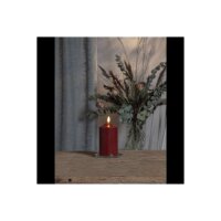 LED STUMPENKERZE FLAMME Rot 15cm