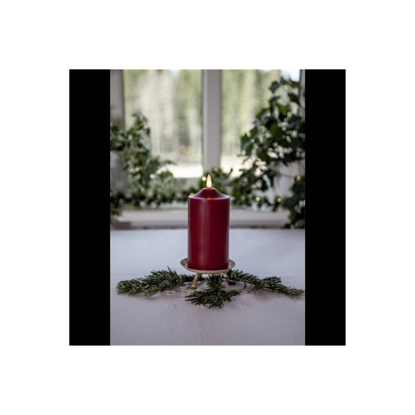 LED STUMPENKERZE FLAMME Rot 17cm