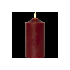LED STUMPENKERZE FLAMME Rot 17cm