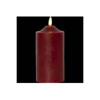 LED STUMPENKERZE FLAMME Rot 17cm