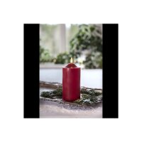 LED STUMPENKERZE FLAMME Rot 17cm