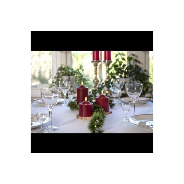 LED STUMPENKERZE FLAMME Rot 12cm