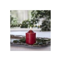 LED STUMPENKERZE FLAMME Rot 12cm