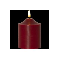 LED STUMPENKERZE FLAMME Rot 12cm
