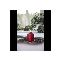 LED STUMPENKERZE FLAMME Rot 12cm