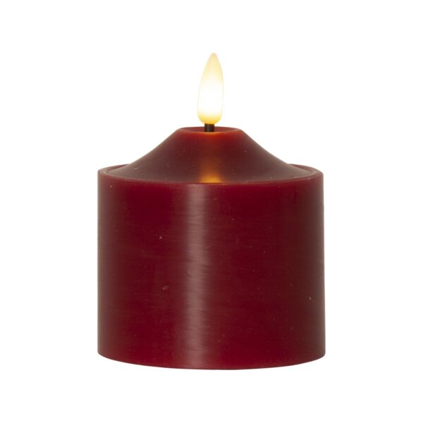 LED STUMPENKERZE FLAMME Rot 9,5cm