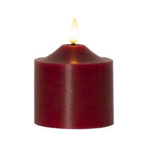 LED STUMPENKERZE FLAMME Rot 9,5cm