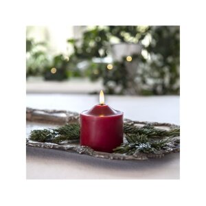 LED STUMPENKERZE FLAMME Rot 9,5cm