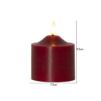 LED STUMPENKERZE FLAMME Rot 9,5cm