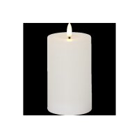 LED Stumpenkerze "Flamme Flow" 15cm weiß