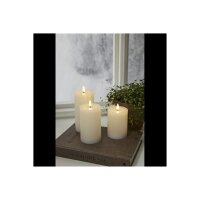 LED Stumpenkerze "Flamme Flow" 15cm weiß