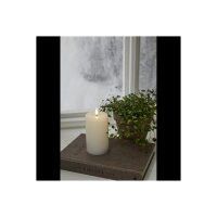 LED Stumpenkerze "Flamme Flow" 15cm weiß