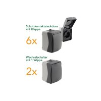 NUQUI Feuchtraum Starter-Kit 8-teilig, IP54, Aufputz, 250V~/ 16A