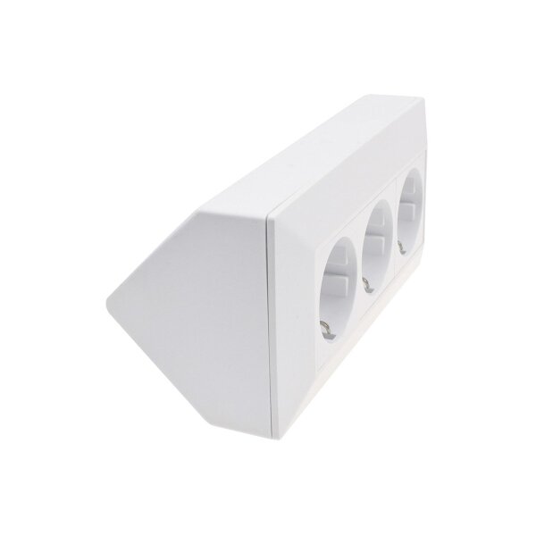 ChiliTec Steckdosenblock Unterbausteckdose 3-fach 250V 3er Aufputzsteckdose für Küche Büro Werkstatt Matt Weiß