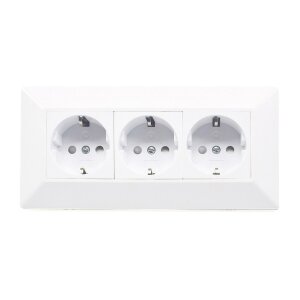 ChiliTec Steckdosenblock Unterbausteckdose 3-fach 250V 3er Aufputzsteckdose für Küche Büro Werkstatt Matt Weiß