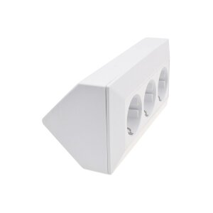ChiliTec Steckdosenblock Unterbausteckdose 3-fach 250V 3er Aufputzsteckdose für Küche Büro Werkstatt Matt Weiß