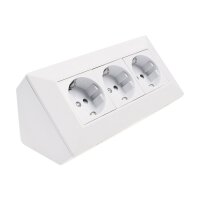 ChiliTec Steckdosenblock Unterbausteckdose 3-fach 250V 3er Aufputzsteckdose für Küche Büro Werkstatt Matt Weiß