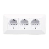 ChiliTec Steckdosenblock Unterbausteckdose 3-fach 250V 3er Aufputzsteckdose für Küche Büro Werkstatt Matt Weiß