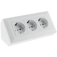 ChiliTec Steckdosenblock Unterbausteckdose 3-fach 250V 3er Aufputzsteckdose für Küche Büro Werkstatt Matt Weiß