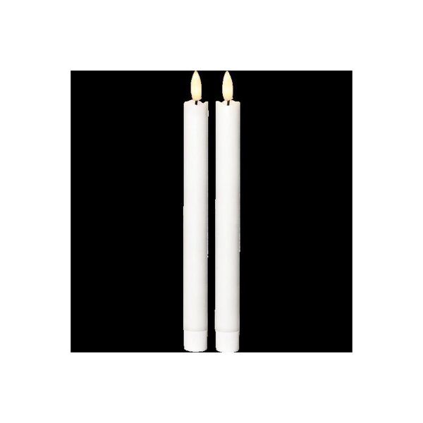 LED LEUCHTERKERZE X2 FLAMME weiß 24,5cm hoch