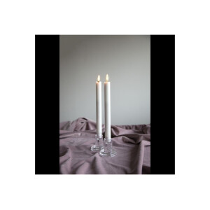 LED LEUCHTERKERZE X2 FLAMME weiß 24,5cm hoch
