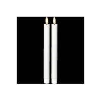 LED LEUCHTERKERZE X2 FLAMME weiß 24,5cm hoch