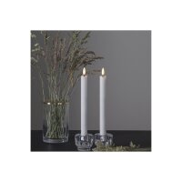 LED LEUCHTERKERZE X2 FLAMME weiß 24,5cm hoch