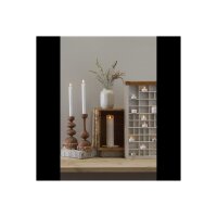 LED LEUCHTERKERZE X2 FLAMME weiß 24,5cm hoch