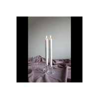 LED LEUCHTERKERZE X2 FLAMME weiß 24,5cm hoch