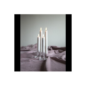 LED LEUCHTERKERZE X2 FLAMME weiß 15cm hoch