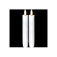 LED LEUCHTERKERZE X2 FLAMME weiß 15cm hoch