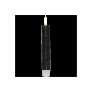 LED LEUCHTERKERZE X2 FLAMME schwarz 15cm hoch