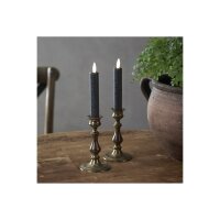 LED LEUCHTERKERZE X2 FLAMME schwarz 15cm hoch