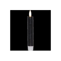 LED LEUCHTERKERZE X2 FLAMME schwarz 15cm hoch