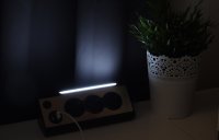 ChiliTec 3-Fach Steckdosenblock Küchensteckdose mit LED Beleuchtung 230V Eck Aufputz-Steckdose für Arbeitsplatte Werkstatt Optik Edelstahl Schwarz