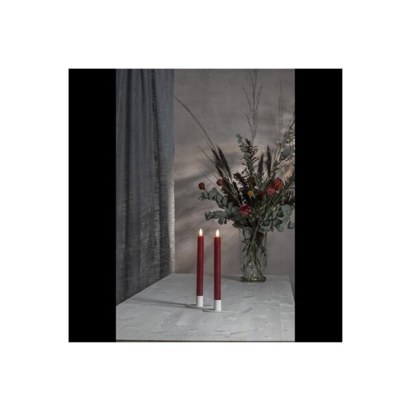 4er Set LED LEUCHTERKERZE X2 FLAMME rot