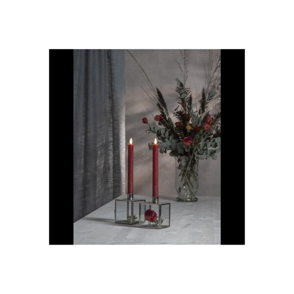 4er Set LED LEUCHTERKERZE X2 FLAMME rot