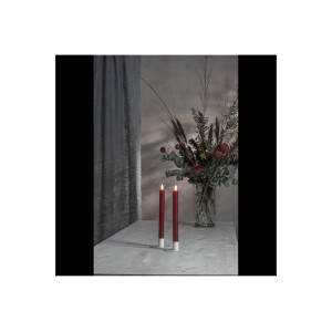 4er Set LED LEUCHTERKERZE X2 FLAMME rot