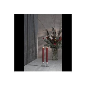 4er Set LED LEUCHTERKERZE X2 FLAMME rot