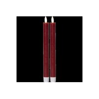 4er Set LED LEUCHTERKERZE X2 FLAMME rot