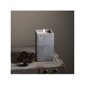 LED-Kerze Flamme Cem – Grau, 16,5?cm mit Timer,...