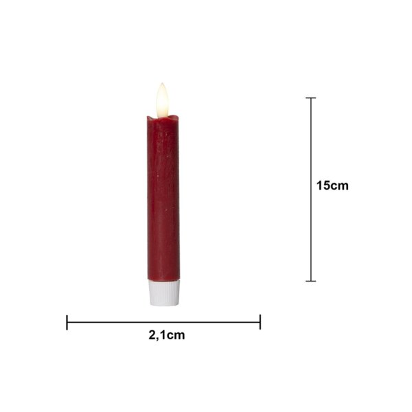 LED-Leuchterkerzen dunkelrot – Antik-Design mit Timer | Batteriebetrieben